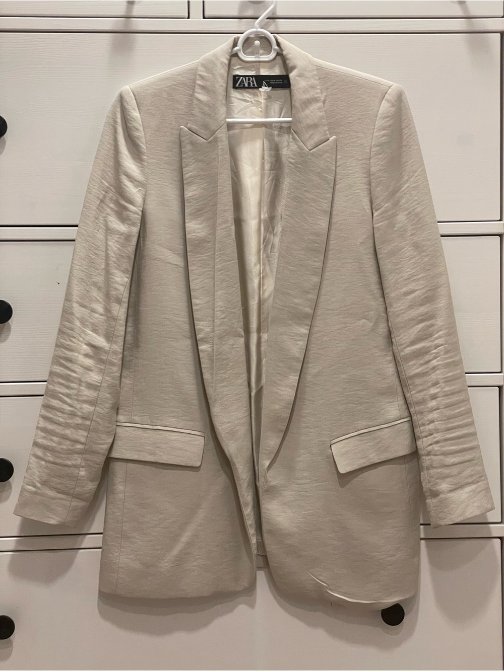 ZARA Light Cream Tailored Blazer